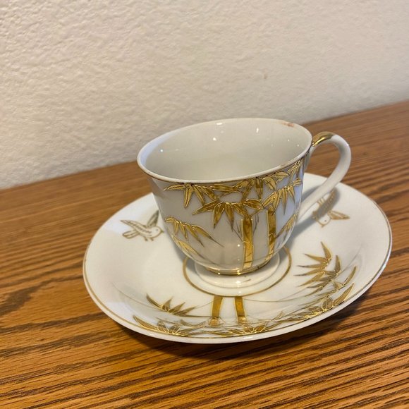 Lithophane Gold Bamboo Porcelain 2 Pc. Set - Picture 12 of 13